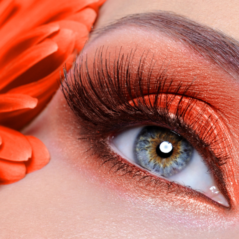 eye-makeup-with-orange-flower